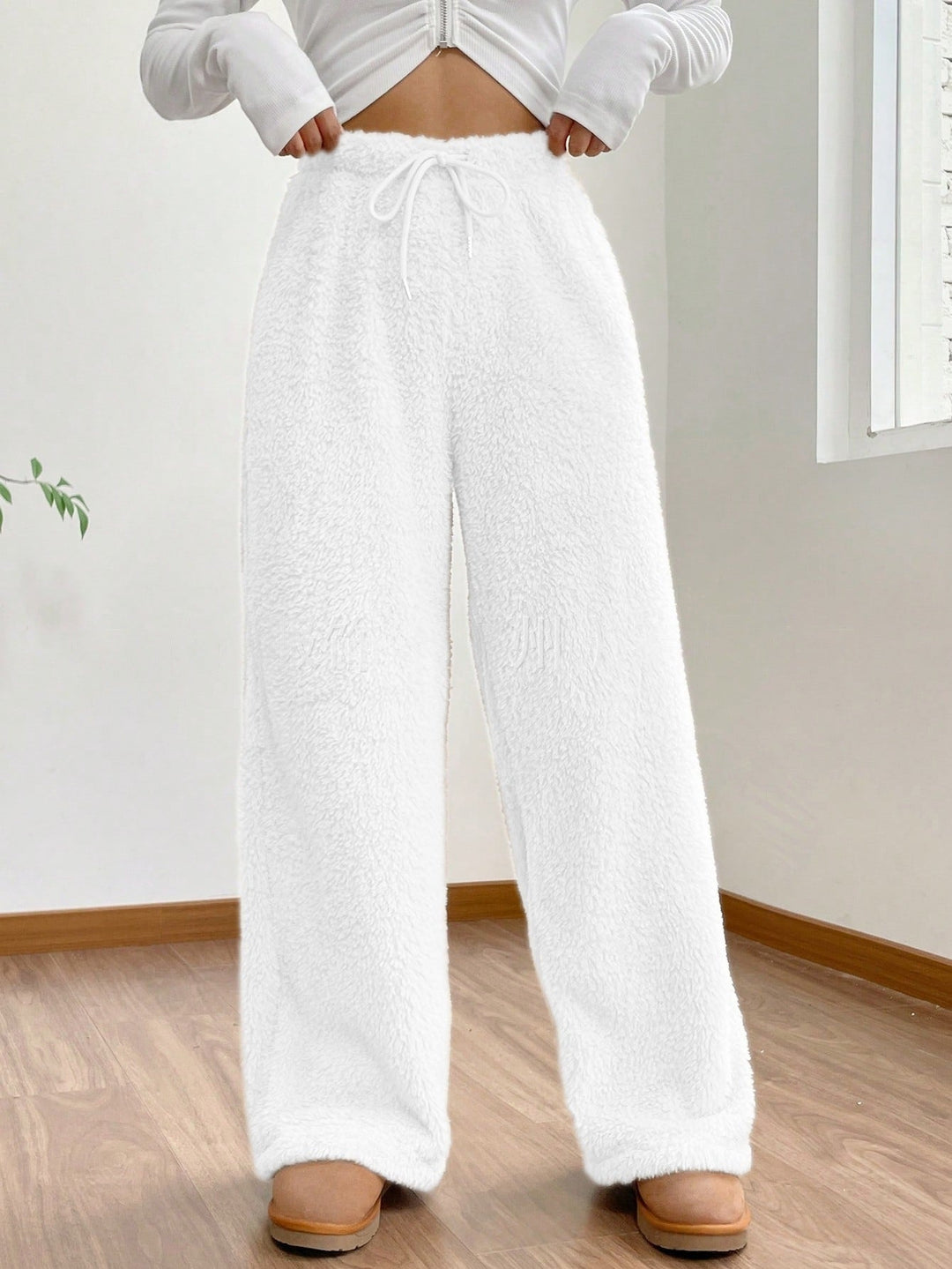 Pantalon texturé en peluche pour femme - Avenne