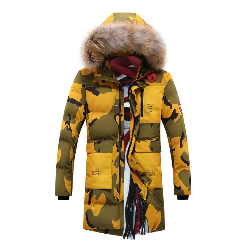 Parka matelassée à imprimé camouflage pour hommes - Leonard