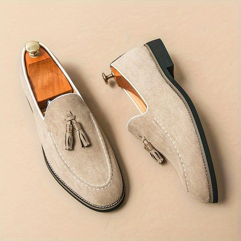 Bellagio Elegant Tasseled Suede Loafer Shoes