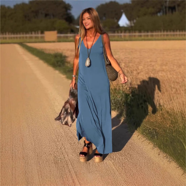 Robe longue à bretelles fluides pour femmes, style décontracté - Celina