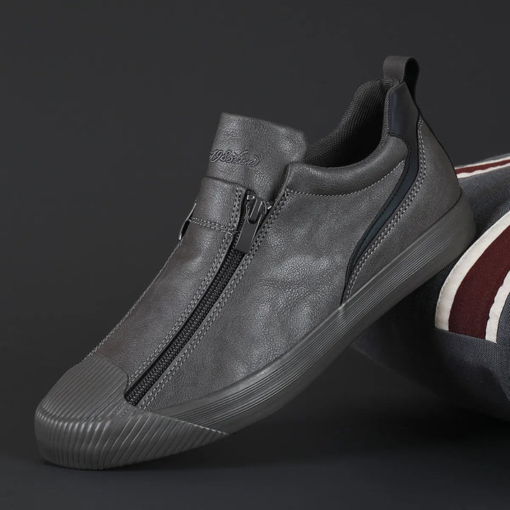 Baskets décontractées en simili-cuir pour hommes avec double fermeture éclair - Ivan