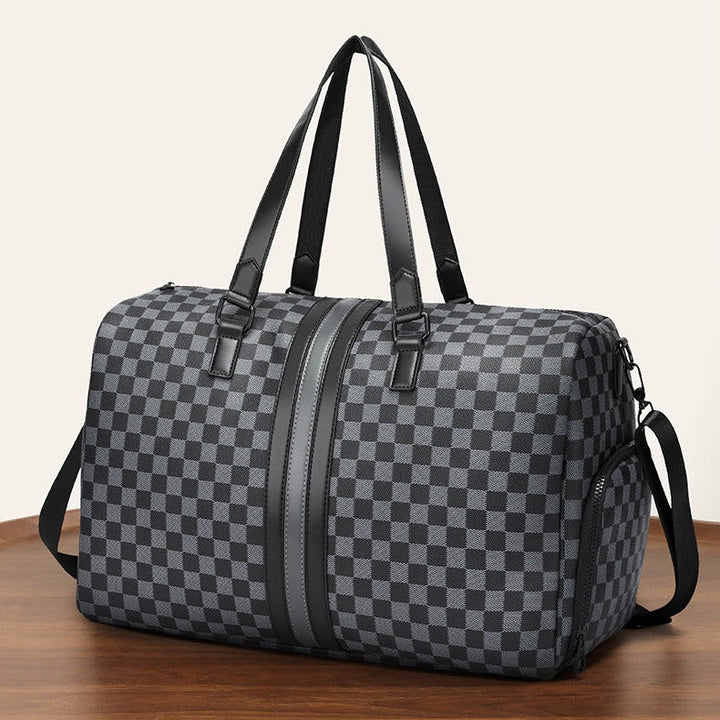 Sac de voyage à carreaux pour hommes avec double poignée renforcée - Mauro