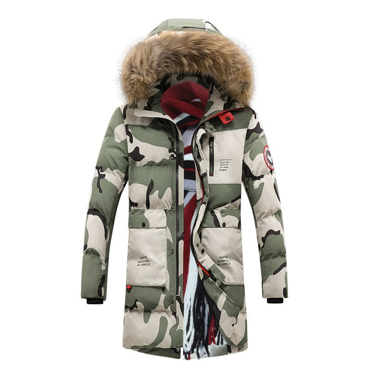 Parka matelassée à imprimé camouflage pour hommes - Leonard
