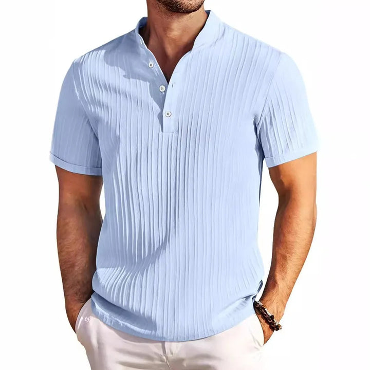 Chemise décontractée pour hommes avec col mao - Daniel
