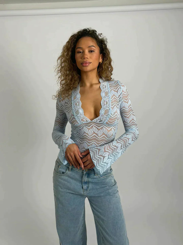 Carina - Mode moderne Top en dentelle Blouse