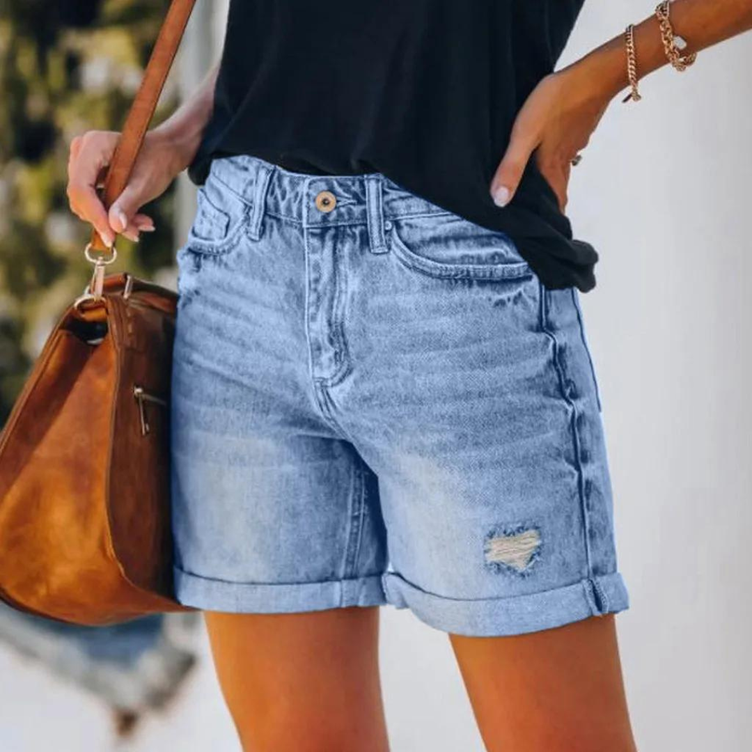 Claudia - Short en denim extensible pour femme