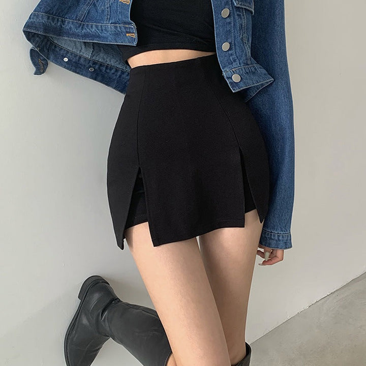 Mini-jupe taille haute élégante et moderne, parfaite pour les looks sophistiqués et à la mode