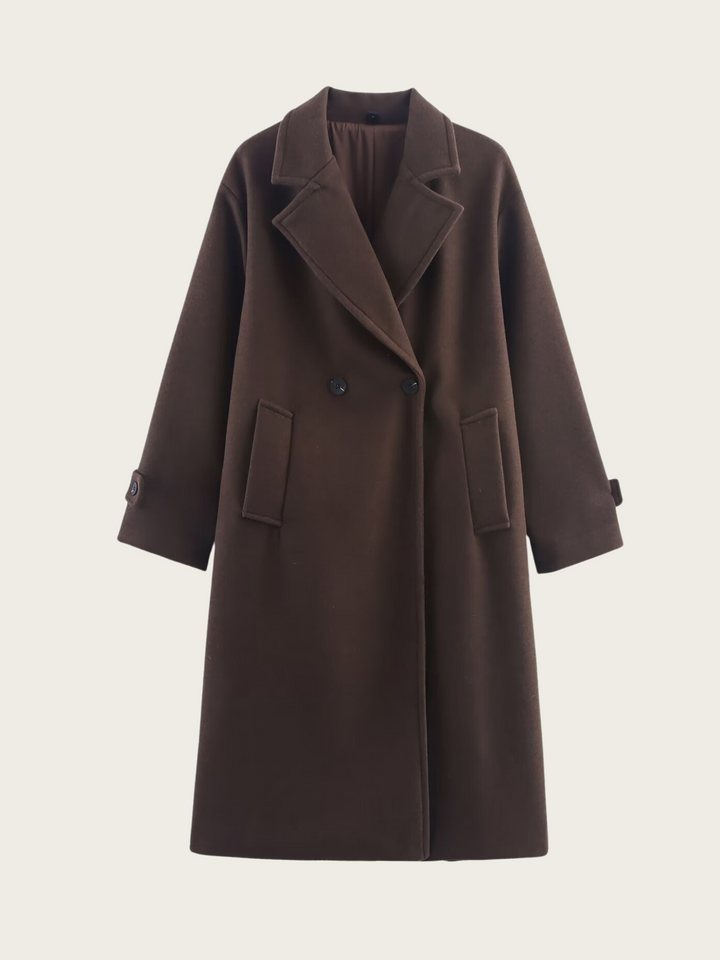 Manteau long à revers classiques pour femme - Aleida