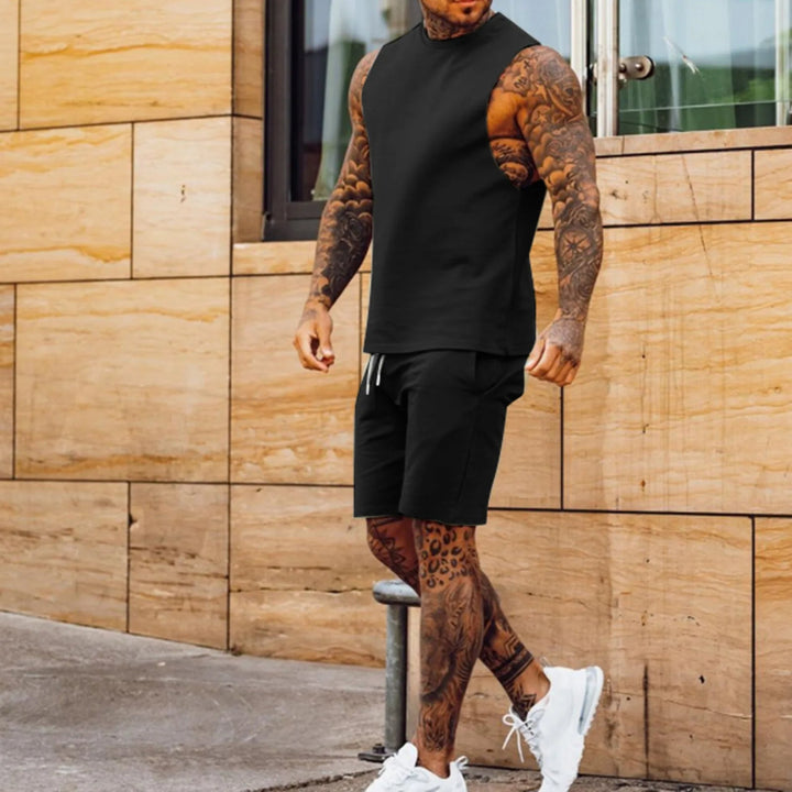 Tenue de sport sans manches vert olive pour homme - Axel