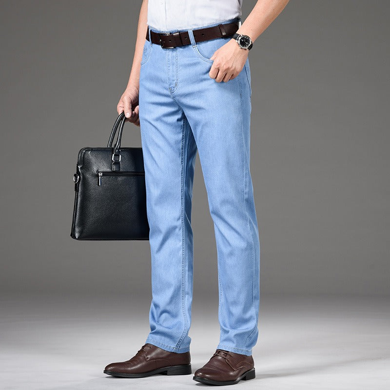Jean homme coupe droite en coton stretch - Mateo