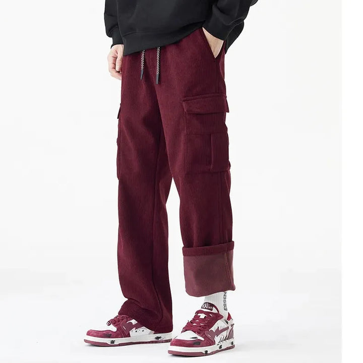 Pantalon en velours côtelé pour homme avec doublure en polaire - Auren