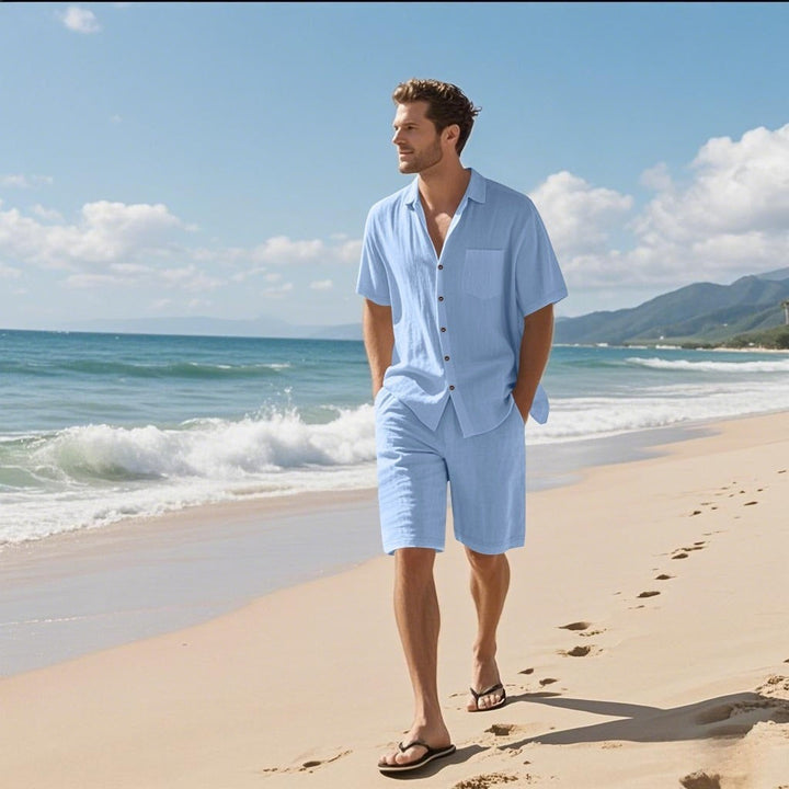 Ensemble d'été pour homme en lin respirant style décontracté - Mateo