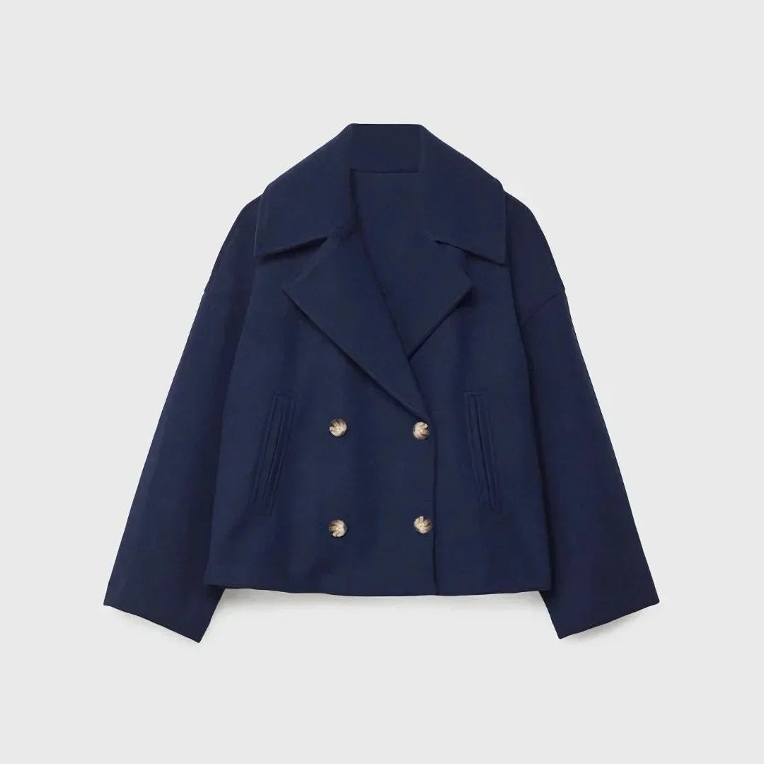 Veste courte en laine pour femme avec double boutonnage - Heidi