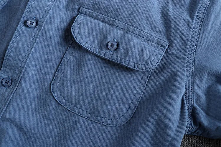 Chemise droite décontractée pour hommes avec poches avant - Elias