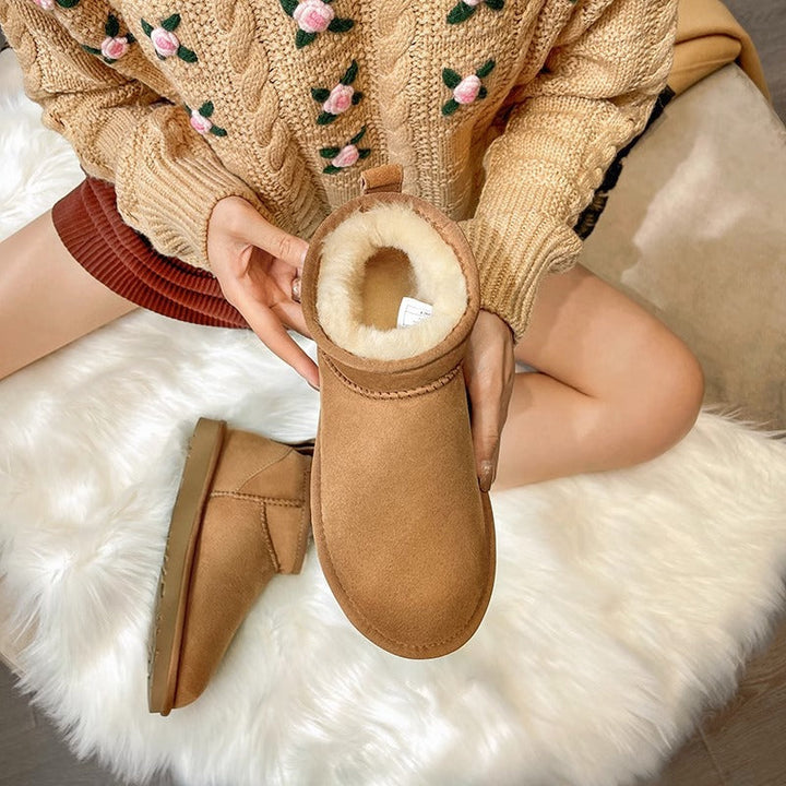 Bottes d'hiver pour femmes en daim avec doublure en laine - Emilia