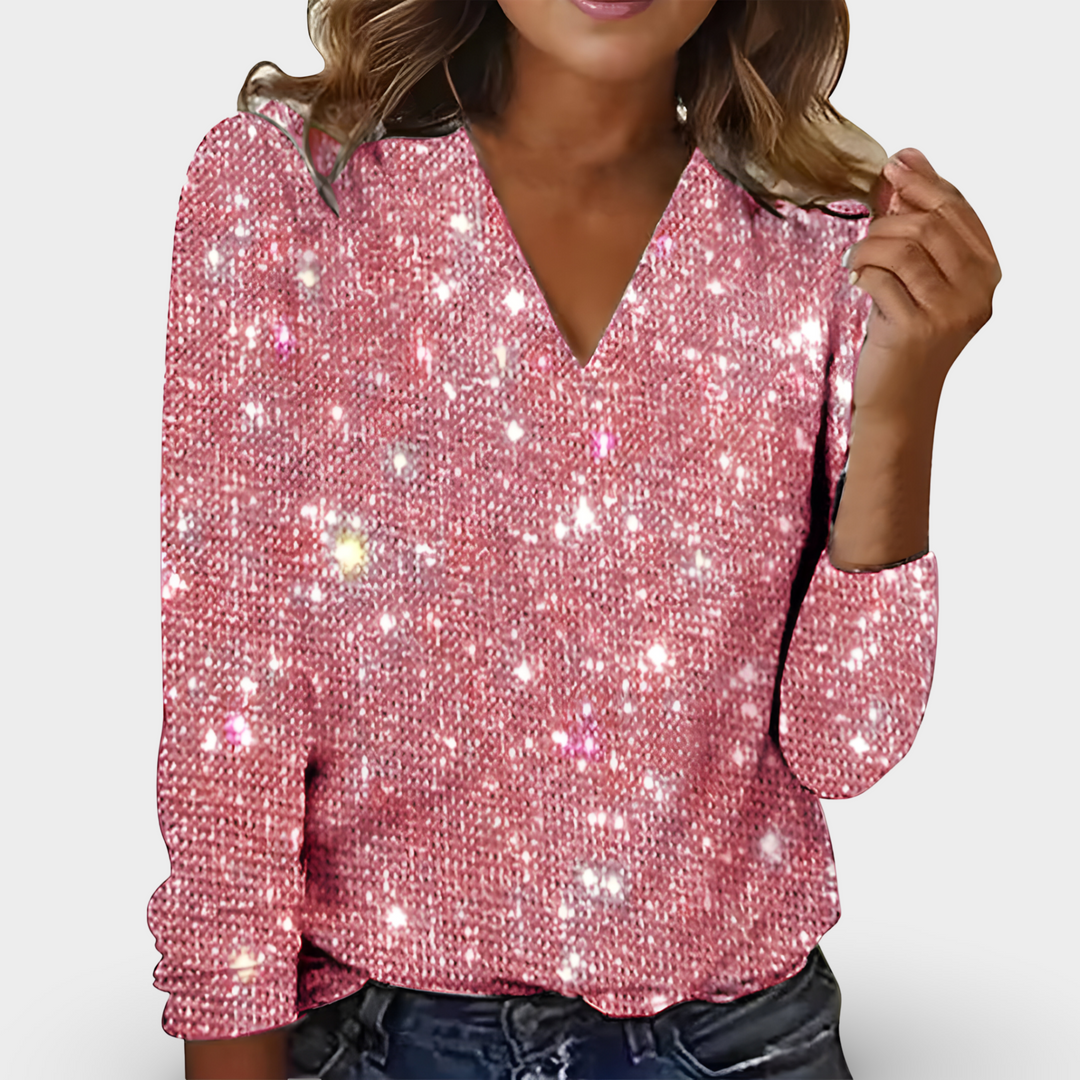 Kimberly - Chemise de luxe à col en V, élégante et stylée
