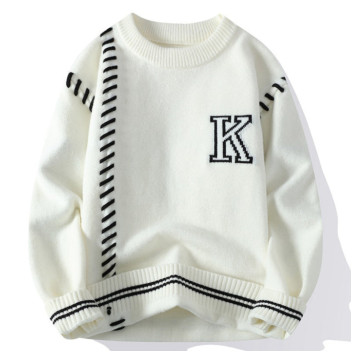 Pull homme à effet tricoté doux - Marven