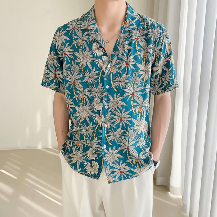 Chemise homme en viscose à imprimé tropical, coupe ample - Julian