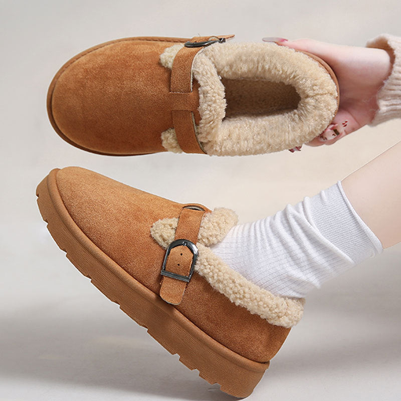 Sabots d'hiver pour femmes en daim avec boucle réglable - Linnea