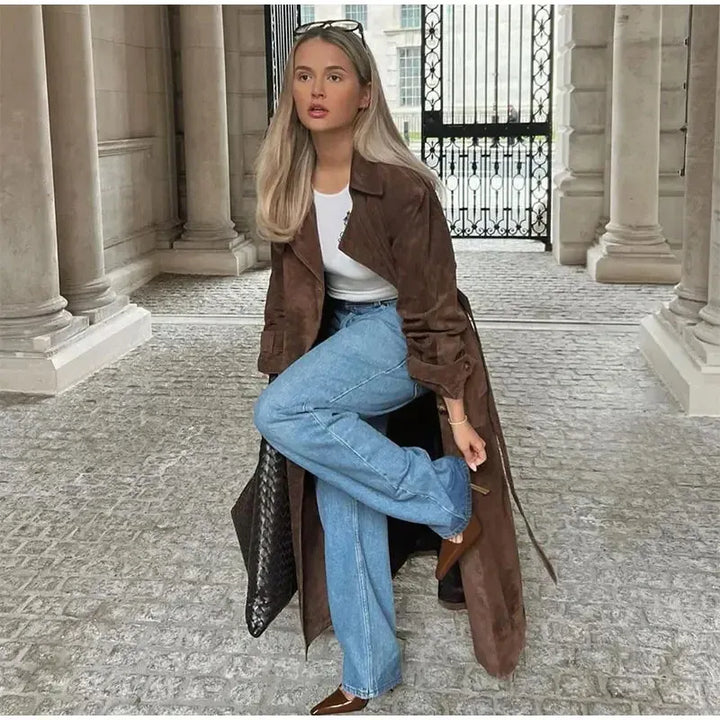 Manteau long vintage de style automnal - Kloe