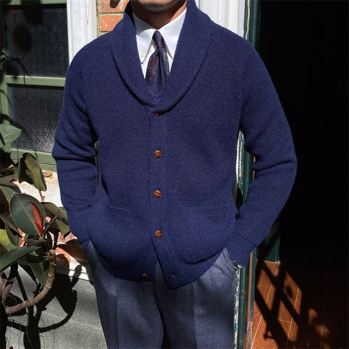 Gilet tricoté élégant pour hommes avec revers classique - Davide