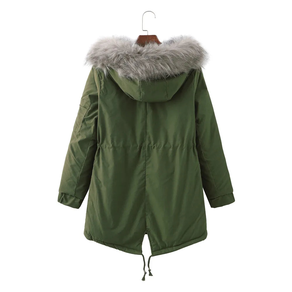 Caly - Manteau d'Hiver Épaissi Doublé en Fleece