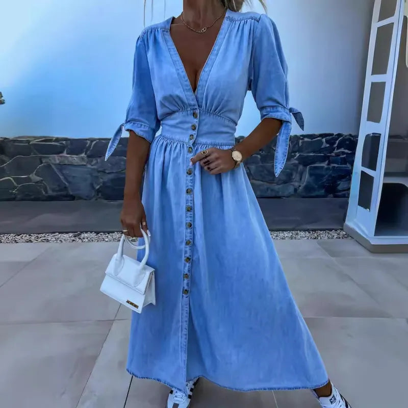 Michelle - Robe en denim pour différentes occasions