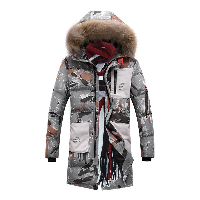 Parka matelassée à imprimé camouflage pour hommes - Leonard