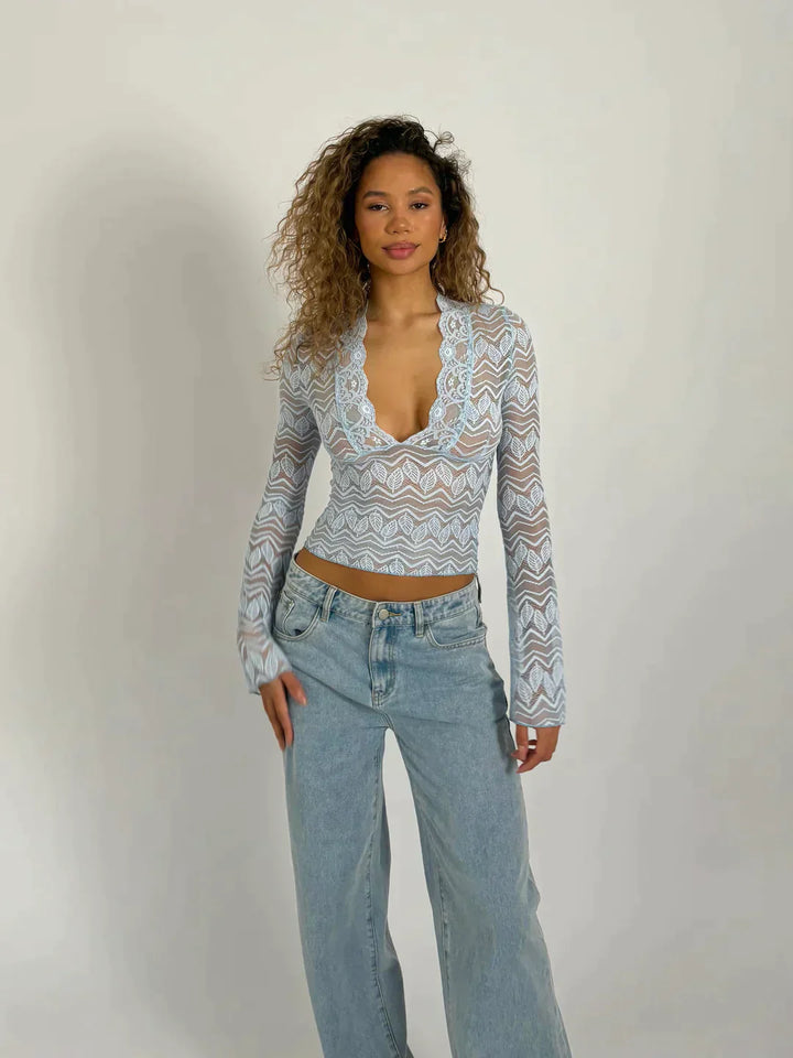 Carina - Mode moderne Top en dentelle Blouse