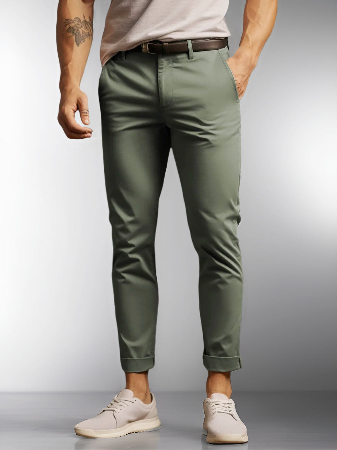 Pantalon chino pour homme de haute qualité, extensible, en coton mélangé facile d'entretien