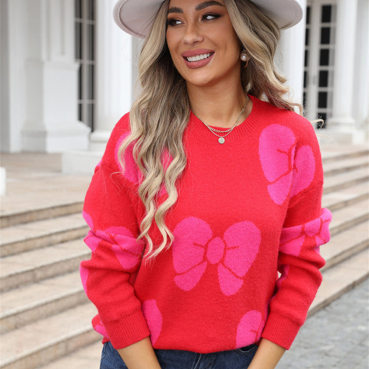 Pull femme avec imprimé nœud - Freja