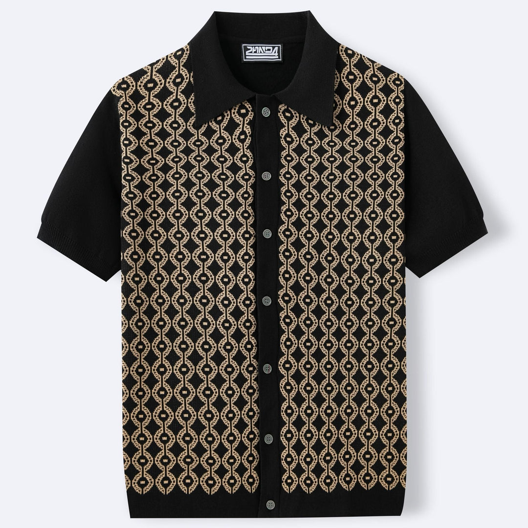 Polo homme en jacquard tissé à motifs géométriques - Esteban