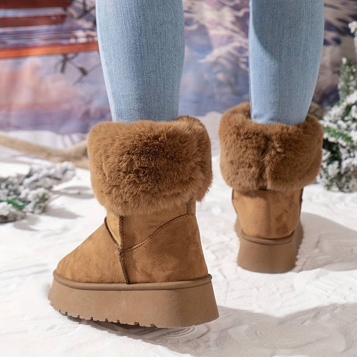 Bottines de neige en peluche pour femmes