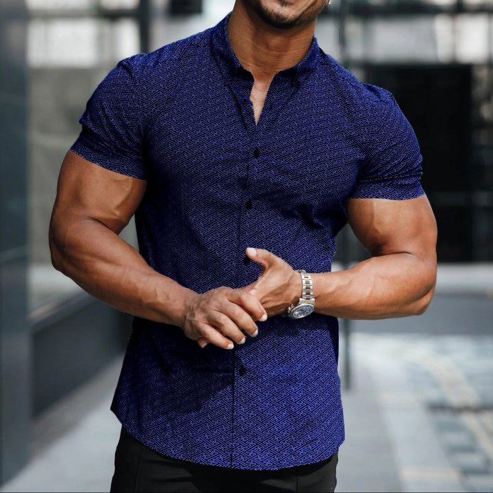 Chemise cintrée à imprimé géométrique pour hommes - Adrián