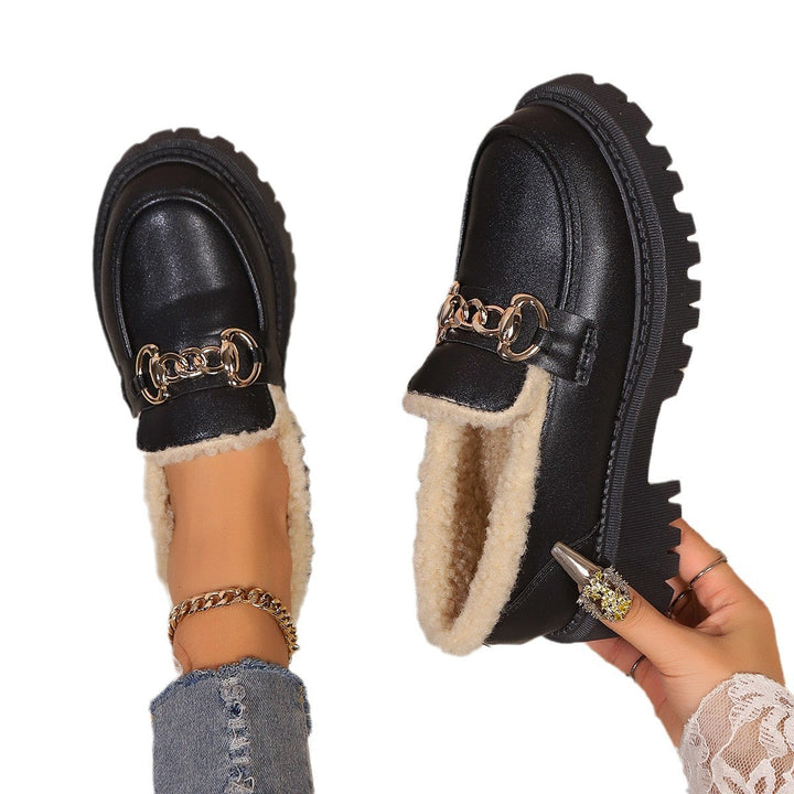 Mocassins pour femmes avec doublure en peluche et semelle robuste - Elira