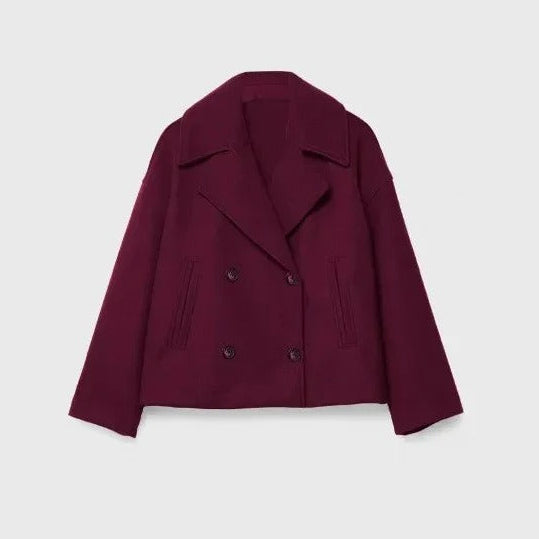 Veste courte en laine pour femme avec double boutonnage - Heidi