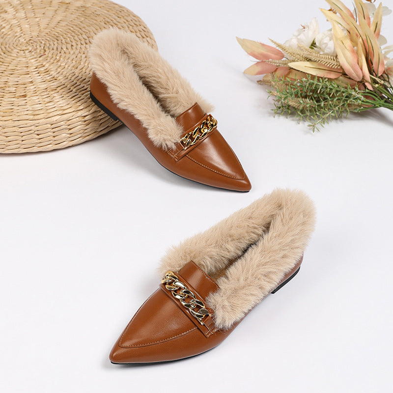 Mocassins fins à bout pointu pour femmes avec doublure - Ameline