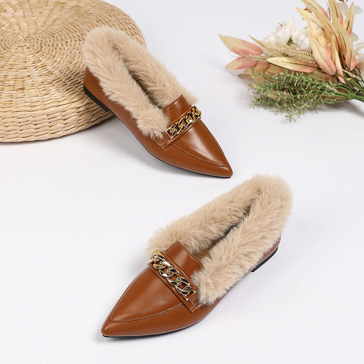 Mocassins fins à bout pointu pour femmes avec doublure - Ameline
