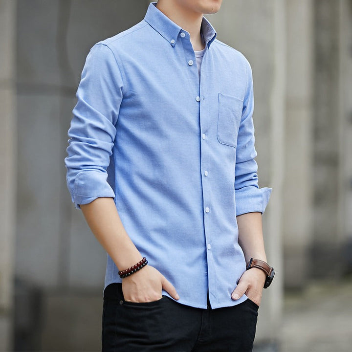 Chemise slim fit en coton pour hommes avec poche - Mauro