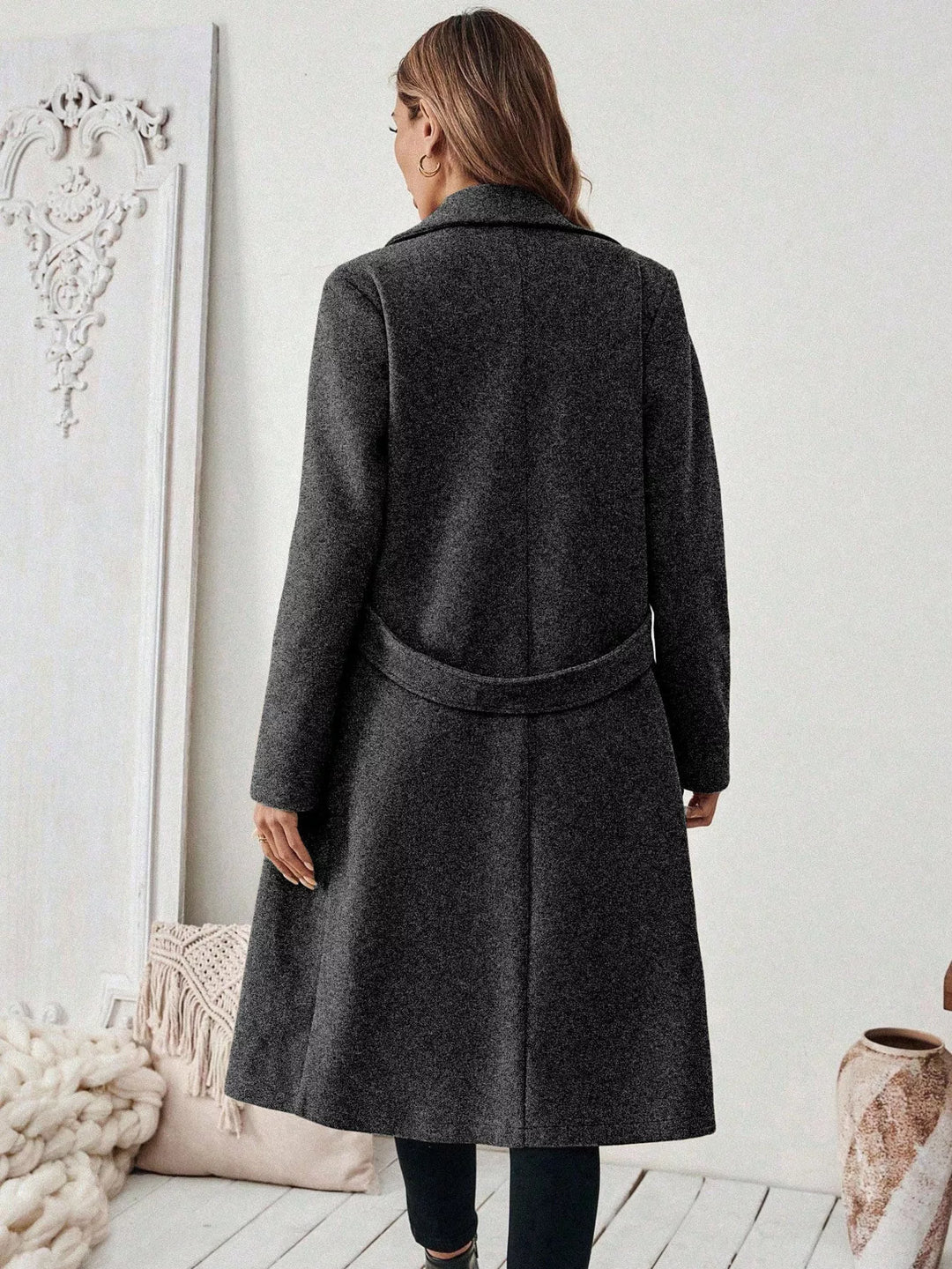 Manteau croisé en laine structurée pour femme - Aurenne
