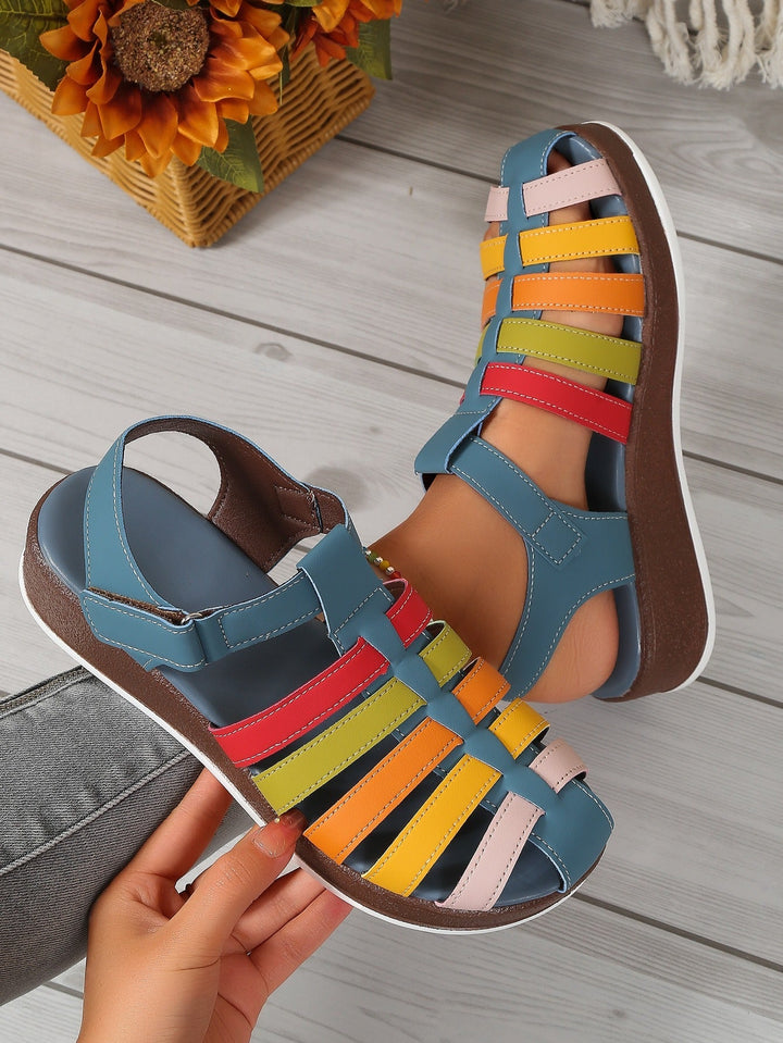 Sandales féminines décontractées multicolores à brides croisées et semelle confortable - Nayeli