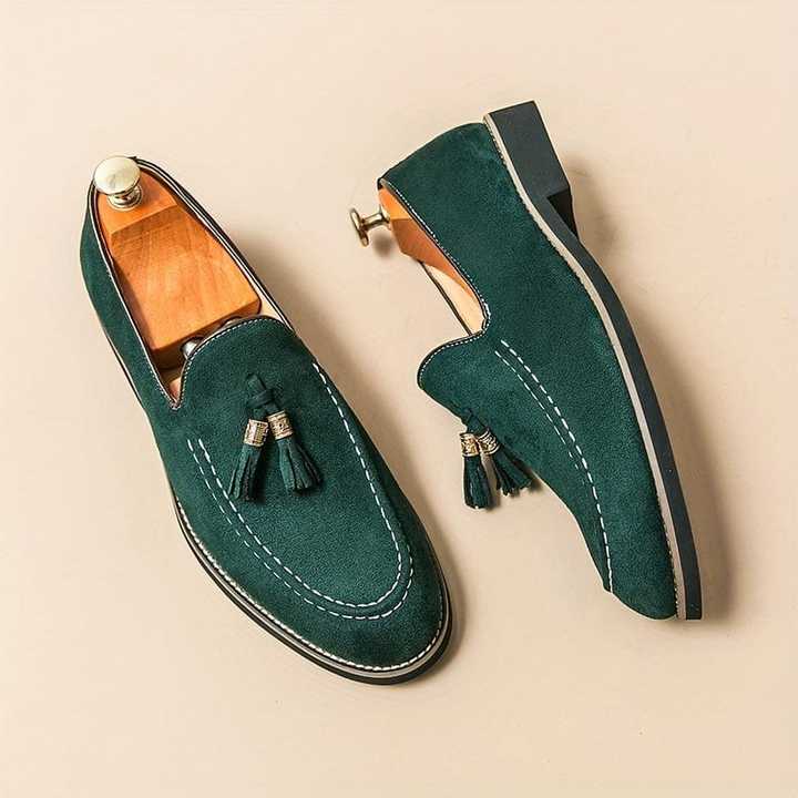 Bellagio Elegant Tasseled Suede Loafer Shoes