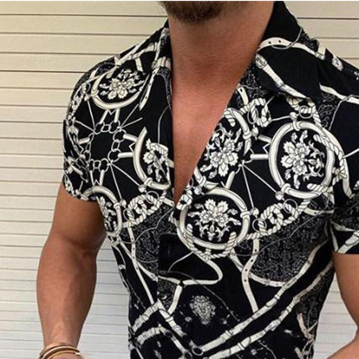 Belle chemise imprimée à manches courtes pour hommes