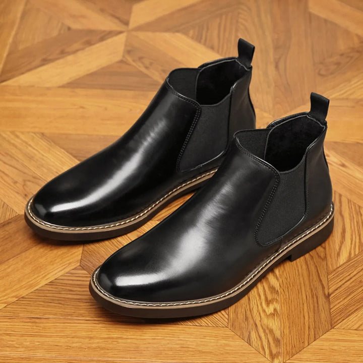 Bottines style chelsea en cuir synthétique extensible pour hommes - Mateo