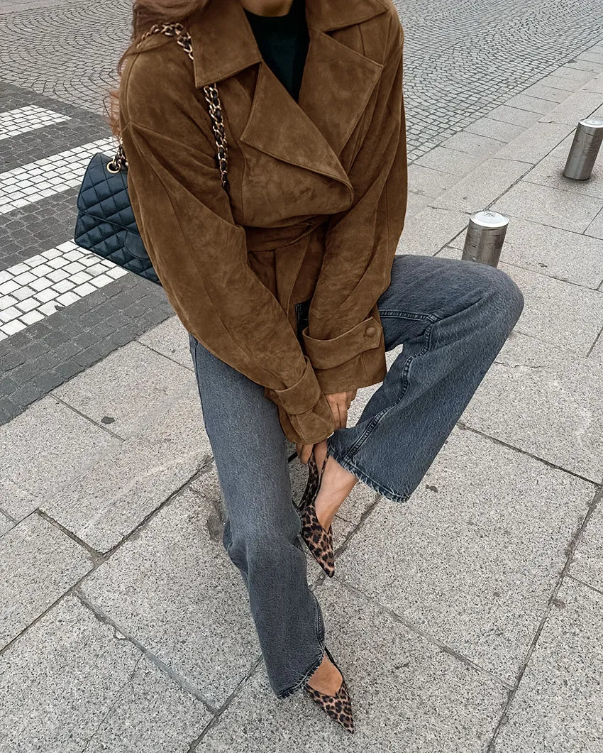 Manteau vintage à lacets pour femmes - Kiara