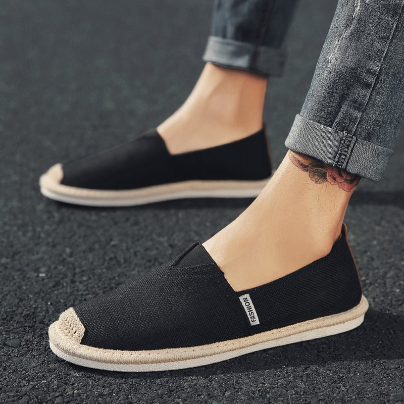 Mocassins en lin respirant pour hommes, style décontracté - Damien