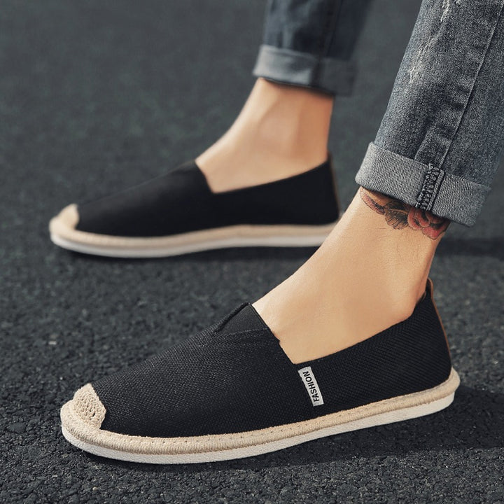 Mocassins en lin respirant pour hommes, style décontracté - Damien
