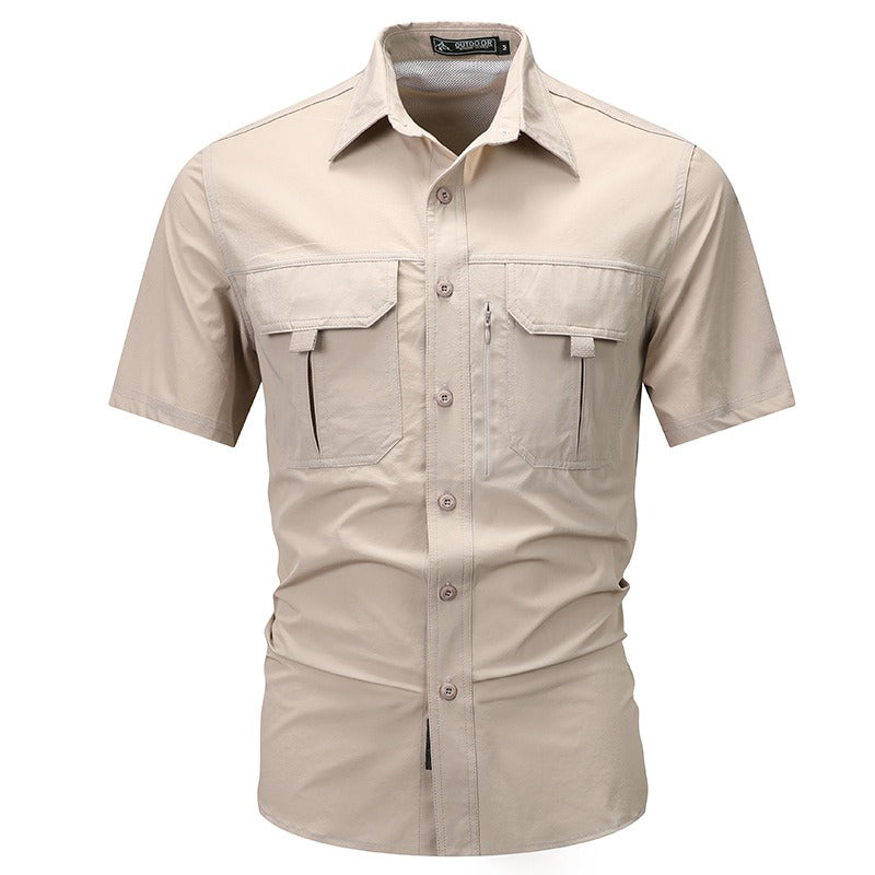 Chemise homme à manches courtes en polyester technique - Mateo