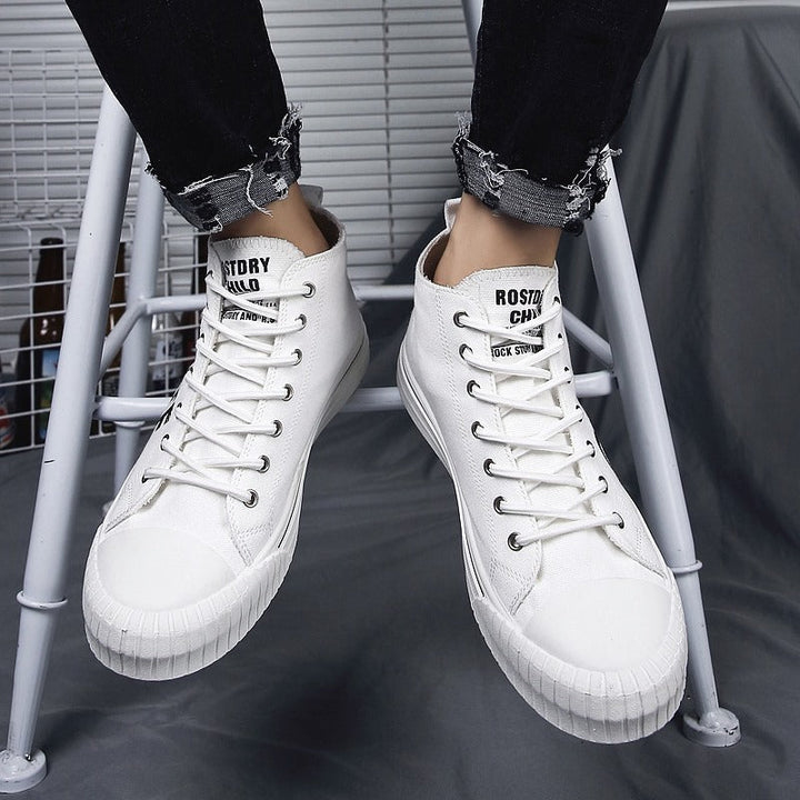 Baskets montantes en toile pour hommes avec impression urbaine style décontracté - Damián