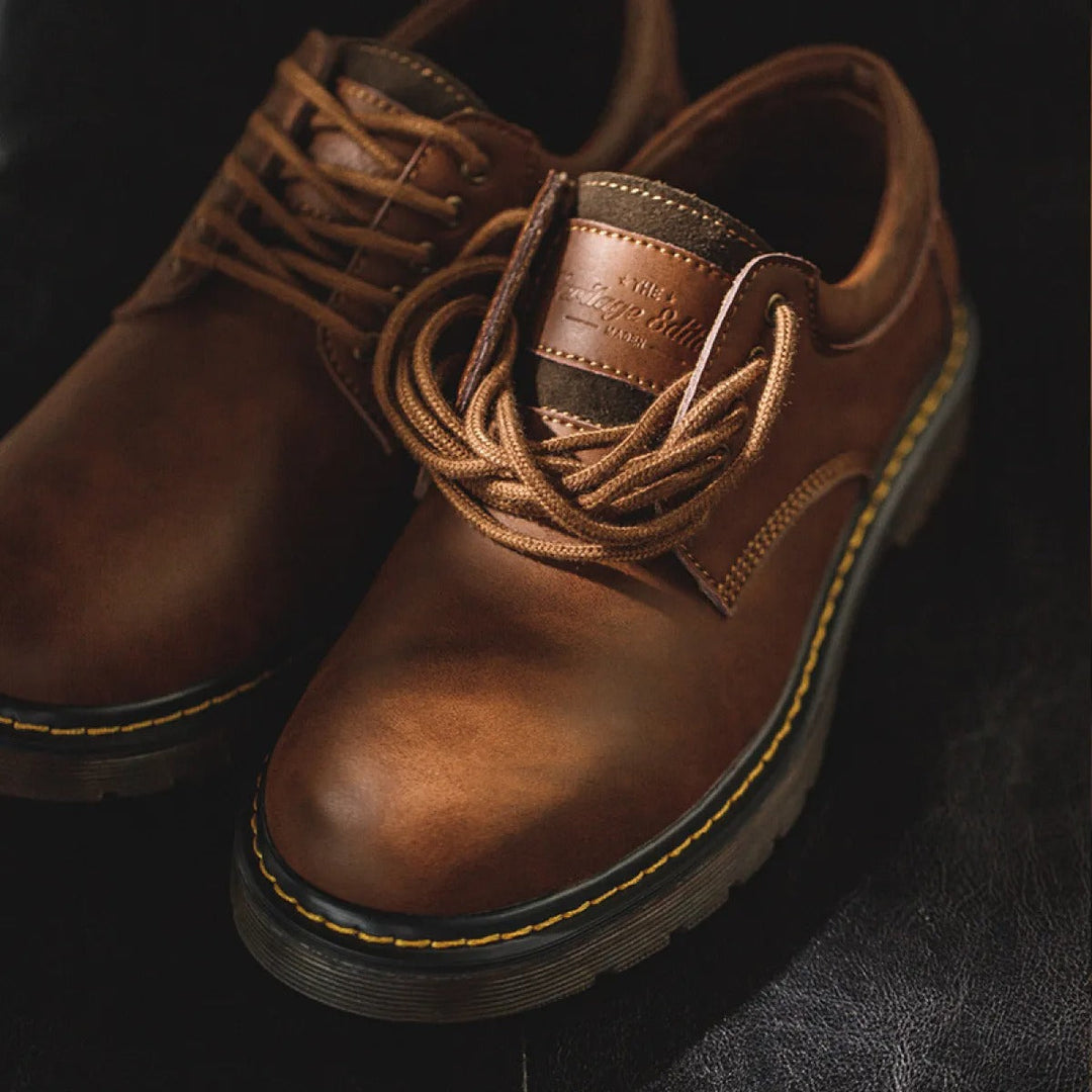 Chaussures basses en cuir véritable pour hommes - Ernesto